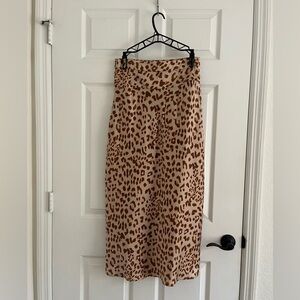 Free People Cheetah Print Silk Skirt